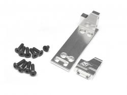 Axial SCX10 ScaleTrail™ Aluminum Adjustable One-Piece Servo Plate Mount Silver by Boom Racing