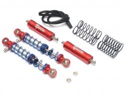Miscellaneous All Aluminum Adjustable Piggyback Double Spring Shocks 80MM (2) for Crawlers Red by Team Raffee Co.