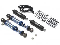 Miscellaneous All Aluminum Adjustable Piggyback Double Spring Shocks 80MM (2) for Crawlers Black by Team Raffee Co.