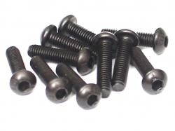 Miscellaneous All M3x12mm Round Head 12.9 Grade Nickel Plated Screws (10) by Boom Racing