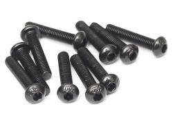 Miscellaneous All M3x16mm Round Head 12.9 Grade Nickel Plated Screws (10) by Boom Racing