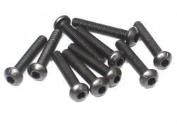 Miscellaneous All M3x18mm Round Head 12.9 Grade Nickel Plated Screws (10) by Boom Racing