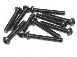 Miscellaneous All M3x20mm Round Head 12.9 Grade Nickel Plated Screws (10) by Boom Racing
