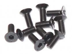 Miscellaneous All M3x8mm Counter Sunk Screw 12.9 Grade Nickel Plated Screws (10) by Boom Racing