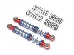 Miscellaneous All Aluminum Double Spring Shocks 80mm (2) for Crawlers Red by Team Raffee Co.