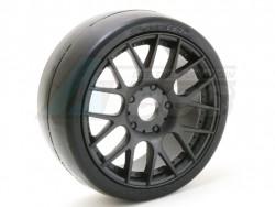 Miscellaneous All 1:8 EXP GT Racing Slick Glued Tires 40Deg. W/ Belt (EVO16 Black Wheel) 2pcs by Sweep Racing