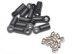 Miscellaneous All M4 Nylon Rod Ends (Straight) 18.5MM w/ Steel Pivot Ball (5.8x3x7.4mm) (10) by Team Raffee Co.