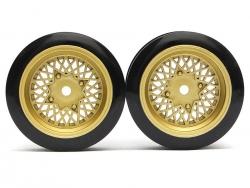 Miscellaneous All Classic Fake Tire Wall Wheel Set (2Pcs) Gold For 1/10 RC Car (3mm Offset) by Team Raffee Co.