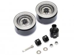 Miscellaneous All 1.55 Yota LC70 Stock Steelie Beadlock Wheels Rear (2) Gun Metal by Boom Racing