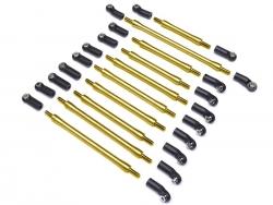 MST 1/8 CFX-W Stainless Steel Links W/ Ball Ends 313mm Wheelbase (4mm Rod Ends) Gold by Boom Racing