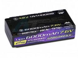 Miscellaneous All AM Lipo 6000mAh 2S Shorty - 7.6V 55C Continuous 110C Burst by Arrowmax