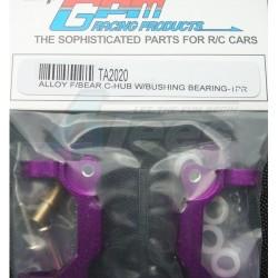 Tamiya TA02 Aluminum Front C-Hub Set Purple by GPM Racing