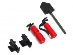 Miscellaneous All Scale Accessories Fire Extinguishers & Military Shovel by Team Raffee Co.