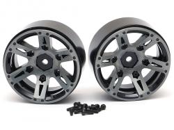 Miscellaneous All 1.9 High Mass Beadlock Aluminum Wheels Spoke-6 (2) Black by Team Raffee Co.