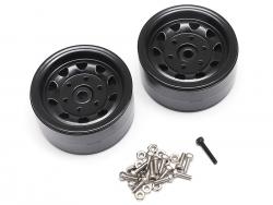 Miscellaneous All 1.9 High Mass Steelie 6 Lug Beadlock Wheels Type A (2) Black by Team Raffee Co.