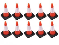 Miscellaneous All Rubber Traffic Cone w/ Reflective Decal Trail Marker / Track Accessory (10) Orange by Boom Racing
