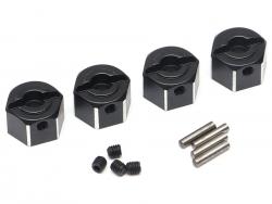 Boom Racing BRX01 8mm Wide Aluminum 12mm Hex (for 5mm Shaft) with Pins & Set Screws (4) Black by Boom Racing