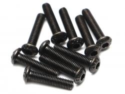 Miscellaneous All M3x14mm Round Head 12.9 Grade Nickel Plated Screws (10) by Boom Racing