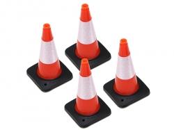 Miscellaneous All Rubber Traffic Cone w/ Reflective Decal Trail Marker / Track Accessory (4) Orange by Boom Racing