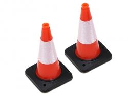 Miscellaneous All 1/10 Rubber Traffic Cone with Reflective Decal (2) Orange by Boom Racing
