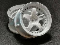 Miscellaneous All Drift Element Wheel - Adj. Offset (2) / Triple White with Black Rivets by DS Racing