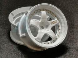 Miscellaneous All Drift Element Wheel - Adj. Offset (2) / Triple White with Gold Rivets by DS Racing