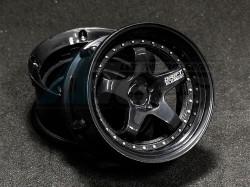 Miscellaneous All Drift Element Wheel - Adj. Offset (2) / Triple Black with Silver Rivets by DS Racing