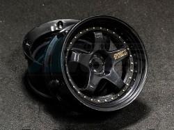 Miscellaneous All Drift Element Wheel - Adj. Offset (2) / Triple Black with Gold Rivets by DS Racing
