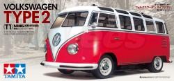 Tamiya M06 1/10 M06 Volkswagen Type 2 T1 Red White Pre-Painted Body Onroad EP Car Kit w/ ESC Motor by Tamiya