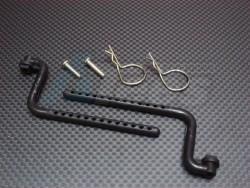 Tamiya TA03 Plastic Rear Body Post + Clip + Screws- 1 Pair by GPM Racing