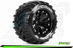 Miscellaneous All MT-CYCLONE 1/10 2.8 Monster Truck Wheel + Tire Set Mounted Soft Black 1/2-Offset by Louise RC