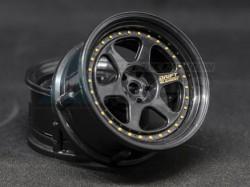 Miscellaneous All Drift Element Wheel II - Adj. Offset (2) / Triple Black w/ Gold Rivets by DS Racing