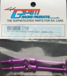 Tamiya TL01 Aluminum Universal Swing Shaft Set (38mm) With Shims 1 Pair Set Purple by GPM Racing