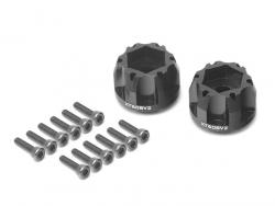 Miscellaneous All ProBuild™ XT608 V2 6-Lug Aluminum 12mm Wheel Hub Adapters 8MM Offset Version 2 (2) Black by Boom Racing