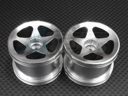 Team Losi Mini-T Aluminum Rear Dent Surface Rims STAR SILVER by GPM Racing