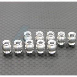 Miscellaneous BALL Aluminum 6.8mm Ball(3mm Hole), Length 8.0mm, Double Flanged Design-10pcs Silver by GPM Racing