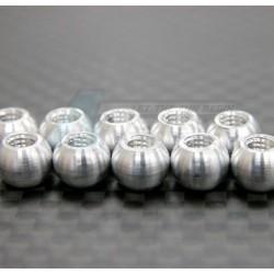 Miscellaneous BALL Aluminum 5.8mm Ball(2.5mm Hole), Length 4.5mm, Non Flanged Design-10pcs Silver by GPM Racing