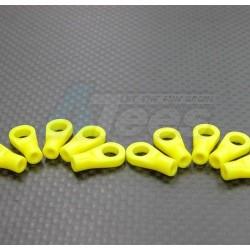 Miscellaneous BALL LINKS Nylon Medium Length 5.8mm Sphere Cylinderical Ball Links For 3mm Thread & 2.5mm Thread Hole - 10pcs  Yellow by GPM Racing