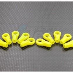 Miscellaneous BALL LINKS Nylon Long Length 5.8mm Sphere Cylinderical Ball Links For 3mm Thread & 2.6mm Thread Hole - 10pcs  (shape D) Yellow by GPM Racing
