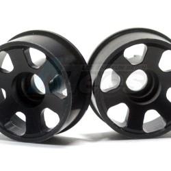 Kyosho Mini-Z MR-02 Delrin Front Sinkage Rims (6 Spokes) 1 Pair Black by GPM Racing