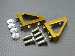 Kyosho Giga Crusher Aluminum Front Steering Servo Mounts With Shims & Screws - 1 Pair Set Gold by GPM Racing