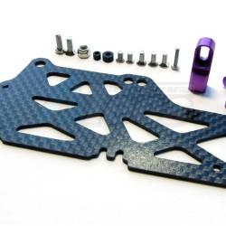 HPI Micro RS4 / Drift Graphite Upper Deck + Belt Tensioner + Sevro Mount Set Purple by GPM Racing