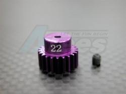 Team Losi Mini LST Aluminum-7075 Motor Gear (22t) With Screw - 1 Piece Set Purple by GPM Racing