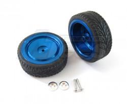 HPI Micro RS4 / Drift Aluminum Front Option Wheel + Insert + Pattern Tire - 2 Pieces Blue by GPM Racing