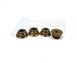 Kyosho Mini-Z MR-02 Aluminum 2mm Lock Nuts (Flanged) - 4pcs Golden Black by GPM Racing