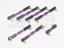 Team Losi Mini-Baja Aluminum Completed Tie Rod With Ball Ends - 7pcs Set Purple by GPM Racing