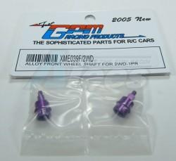 XMods Evolution Touring Aluminum Front Wheel Shaft For 2WD - 1 Pair Purple by GPM Racing