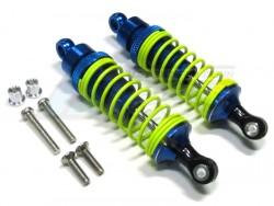Tamiya DF-02 Aluminum Front Adjustable Spring Damper (75mm) With Aluminum Collars & Screws - 1 Pair Set Blue by GPM Racing