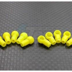 Miscellaneous PLASTIC BALL LINKS(1/2 OF SPHERE) Nylon Short Length 3.7mm 1/2 Sphere Cylinderical Ball Links For 2mm Thread & 1.6mm Thread Hole - 10pcs (shape D) Yellow by GPM Racing