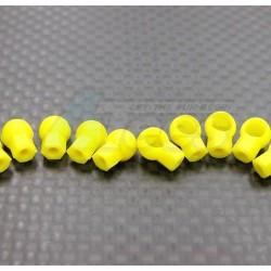 Miscellaneous PLASTIC BALL LINKS(1/2 OF SPHERE) Nylon Short Length 3.7mm 1/2 Sphere Hexagonal Ball Links For 2mm Thread & 1.6mm Thread Hole - 10pcs  Yellow by GPM Racing